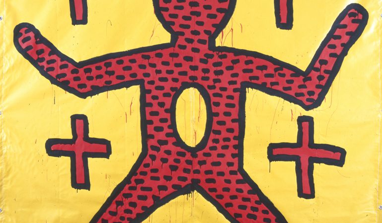 Keith Haring
Ohne Titel, 1982
Vinylfarbe auf Vinylplane
Privatsammlung © The Keith Haring Foundation